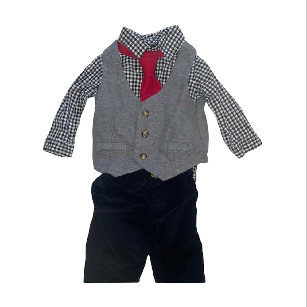 Carter’s Baby Boy Plaid Vest Top Outfit (B7)